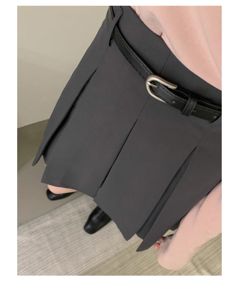 制服スカート ウエストベルト付きプリーツスカート