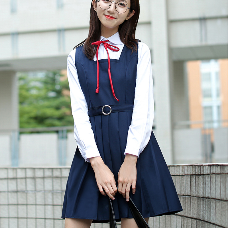 制服スカート 制服スカート リボン付きプリーツジャンパースカート