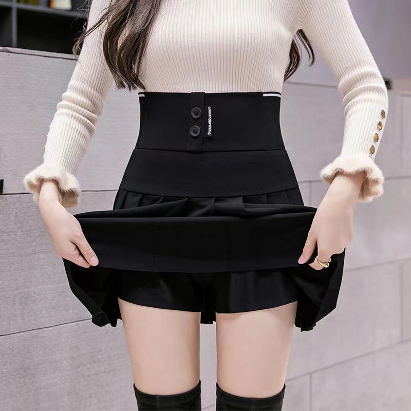 上品プリーツデザイン制服スカート