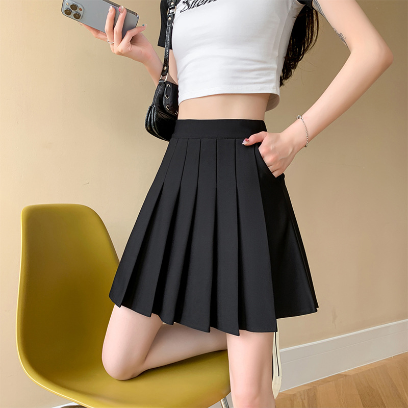 制服スカート ポケット付き美シルエットプリーツスカート