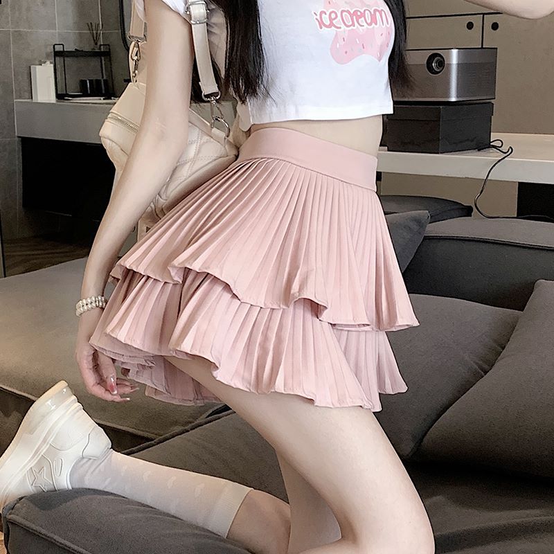 制服スカート 制服スカート 二段重ねプリーツミニスカート