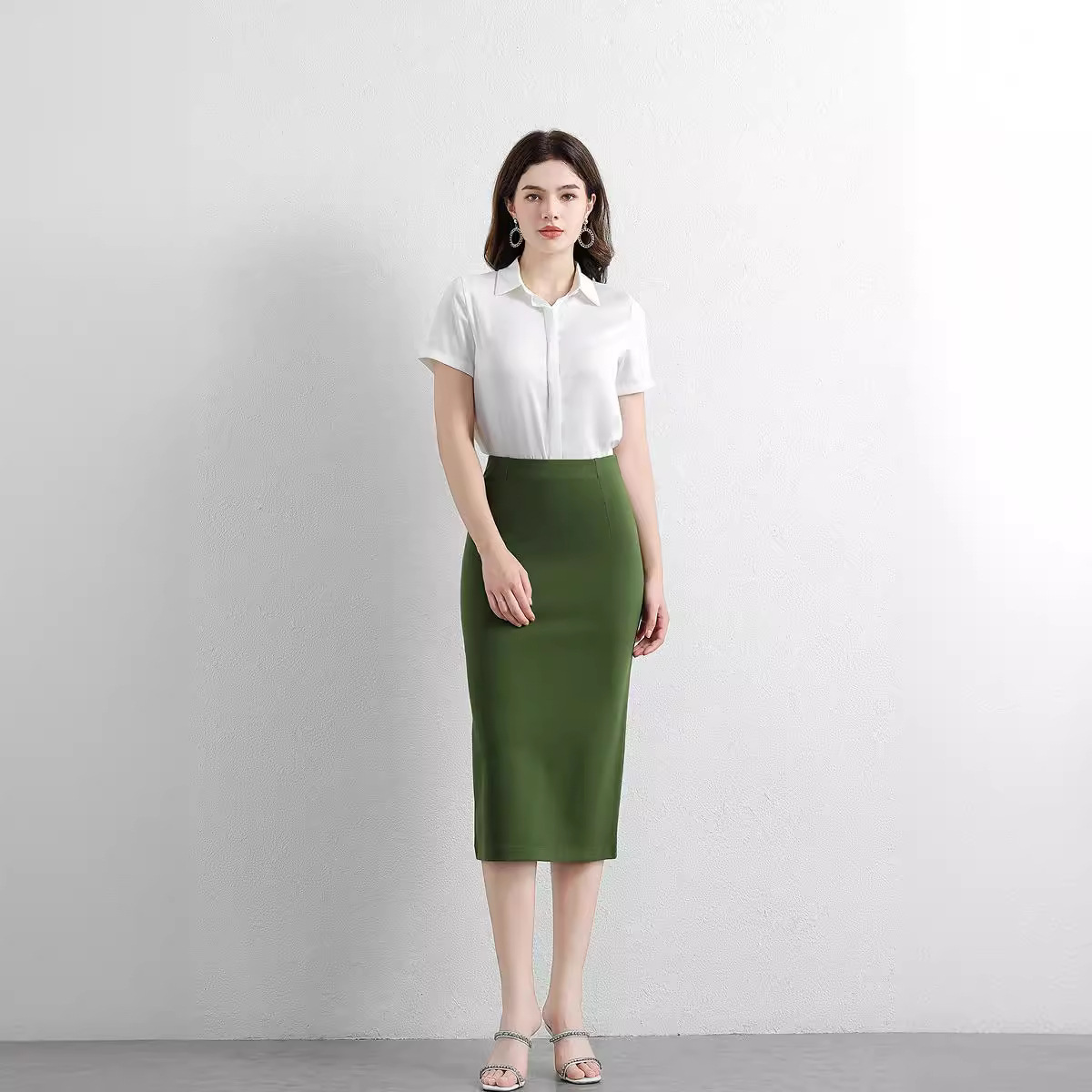 制服スカート オフィス向け美シルエットスカート
