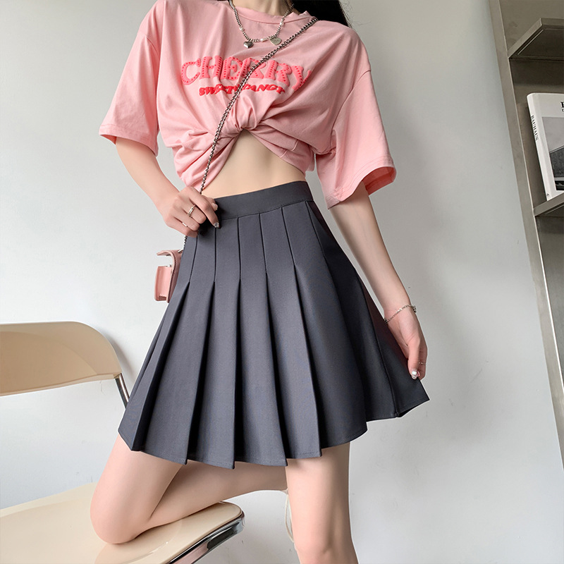 制服スカート ポケット付き美シルエットプリーツスカート