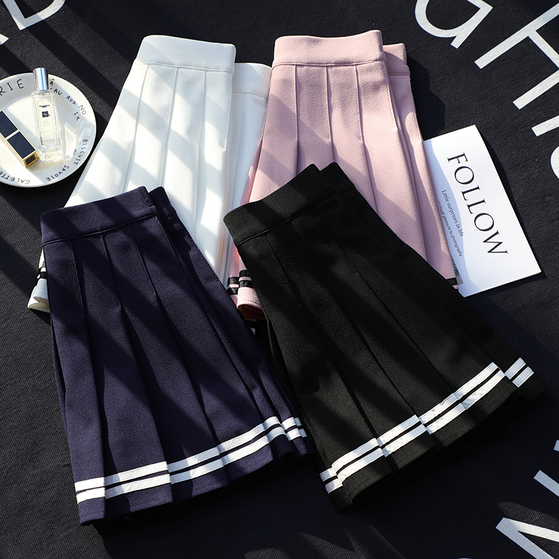 制服スカート 制服風プリーツスカート ストライプライン