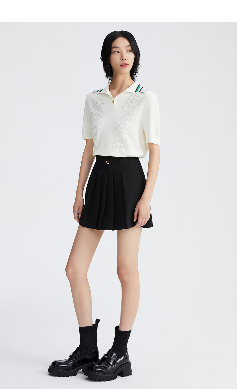 制服スカート シンプル美シルエットプリーツスカート