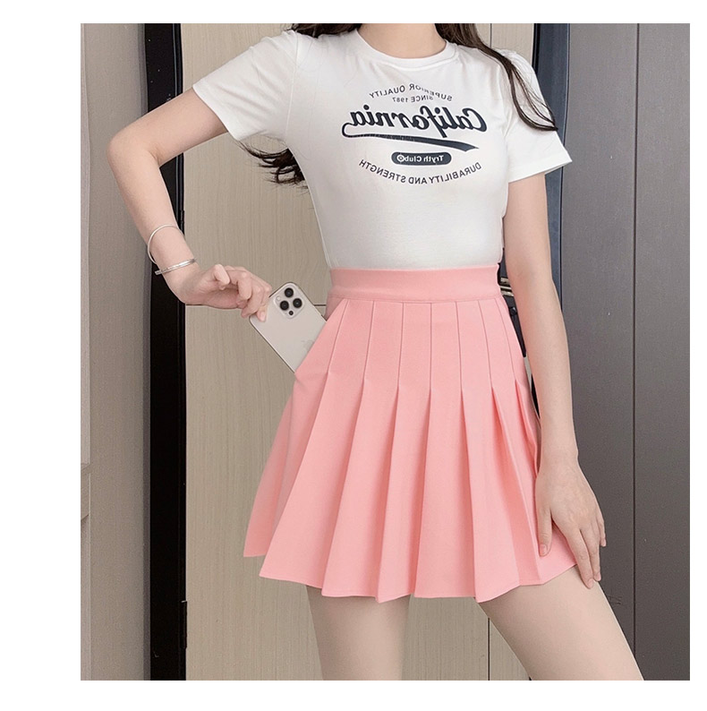 制服スカート 古典的ハイウエストプリーツスカート
