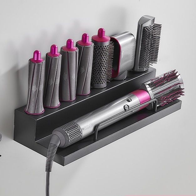 ウォールラック 壁掛け式ヘアアイロン収納ラック二段整理棚