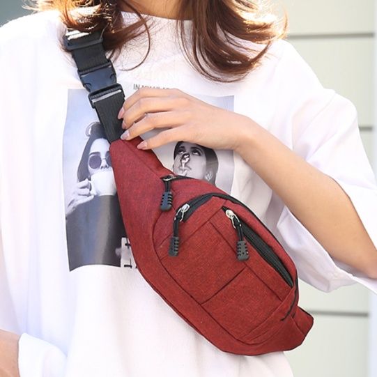 ウエストポーチ 多機能ポケット付き軽量腰掛け鞄