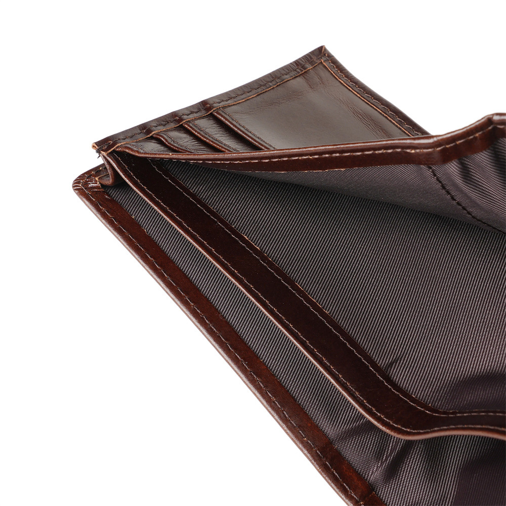 メンズ長財布 本革仕立て手縫いステッチ二つ折り財布