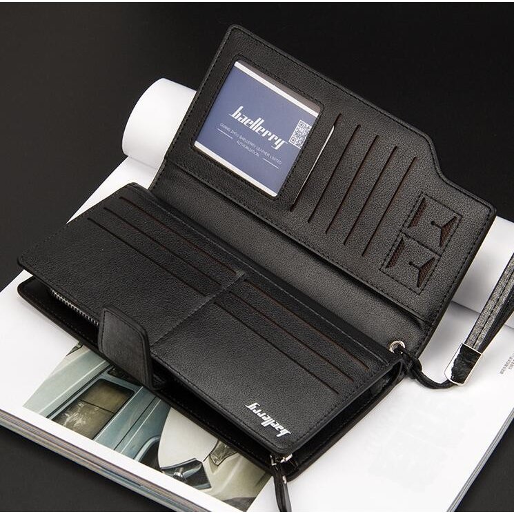 メンズ長財布 本革 コンパクト多機能 三つ折り財布