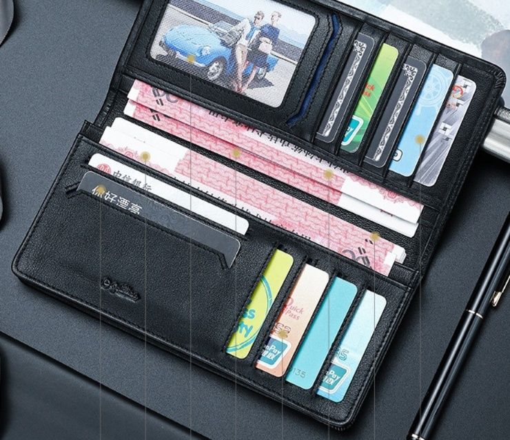 メンズ長財布 薄い スリム上質レザー長財布