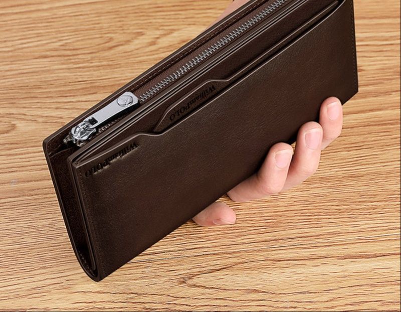 メンズ長財布 コンパクト スマートリストレザー財布