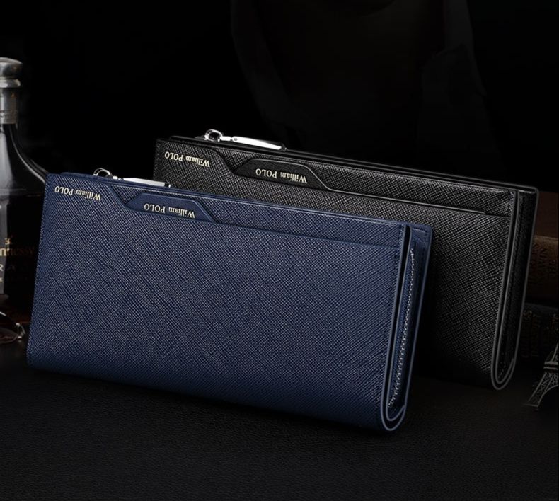 メンズ長財布 コンパクト スマートリストレザー財布