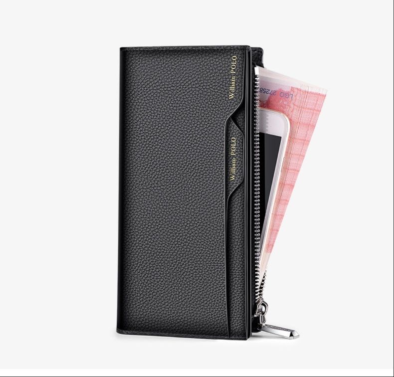 メンズ長財布 コンパクト スマートリストレザー財布