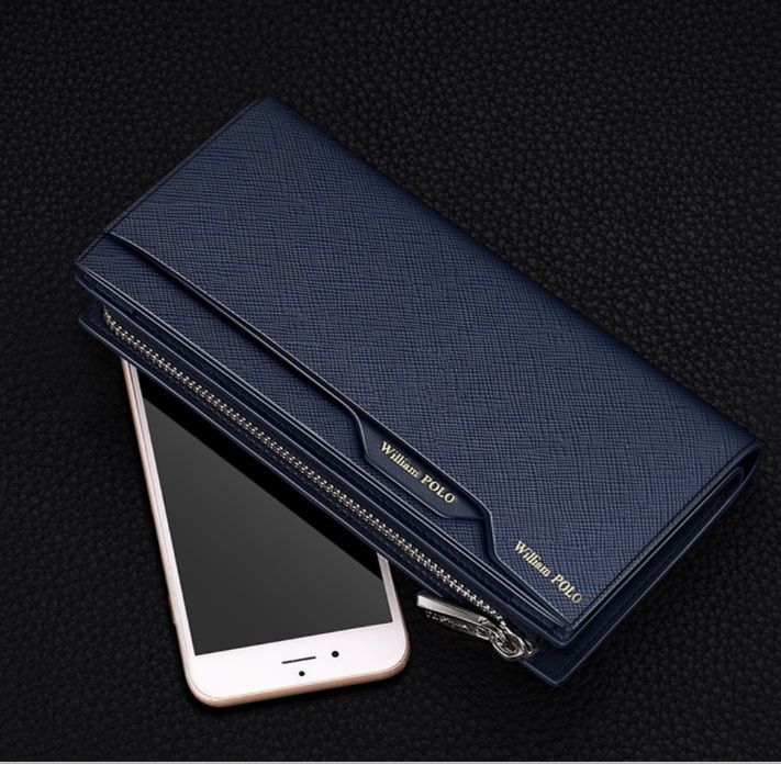 メンズ長財布 コンパクト スマートリストレザー財布