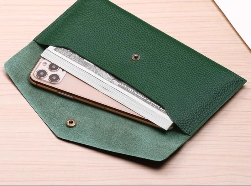 メンズ長財布 コンパクト スリム封筒型 大容量カード収納財布
