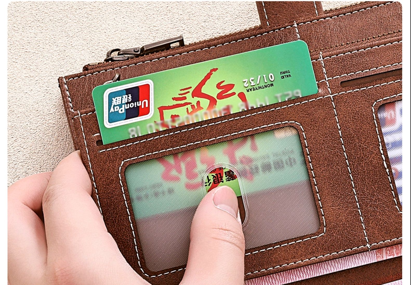 メンズ長財布 コンパクト 多機能スマート長財布