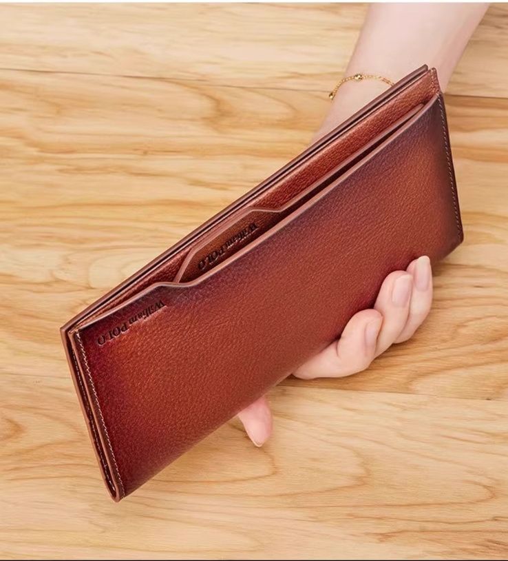 メンズ長財布 薄い 極薄軽量レザー長財布