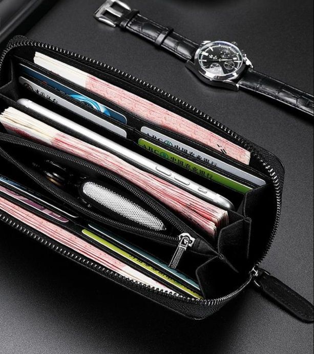 メンズ長財布 コンパクト 伝統紋様刻印薄型長財布