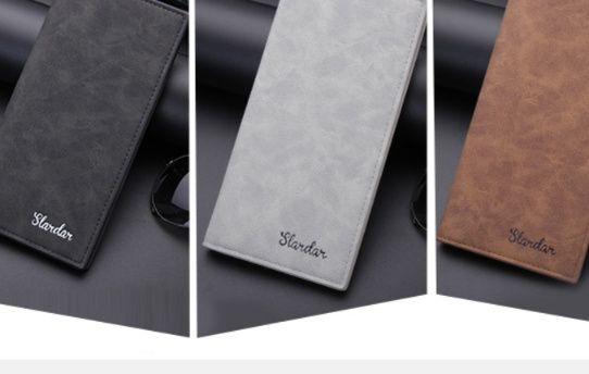 メンズ長財布 小型 スリム札入れ上質スエード風