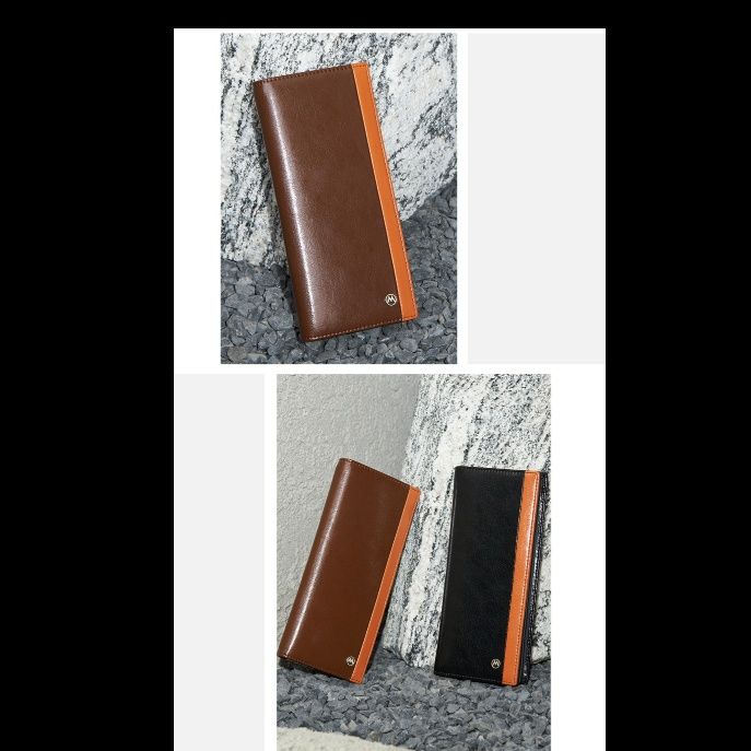 メンズ長財布 サイドライン薄型紳士長財布