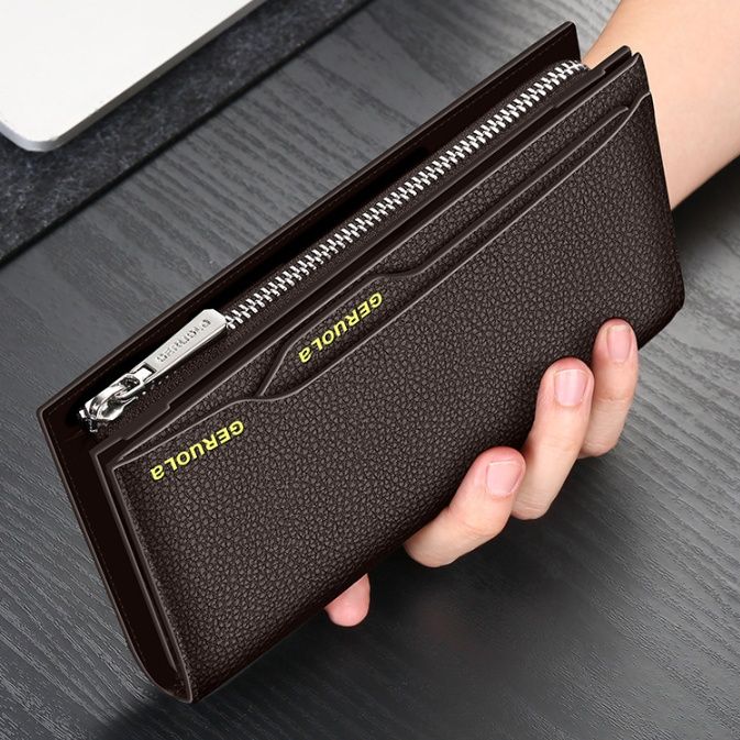 メンズ長財布 多機能型ハンドストラップ財布