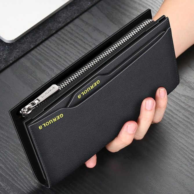 メンズ長財布 多機能型ハンドストラップ財布