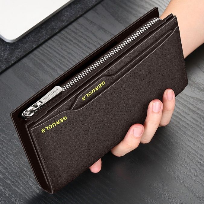 メンズ長財布 多機能型ハンドストラップ財布