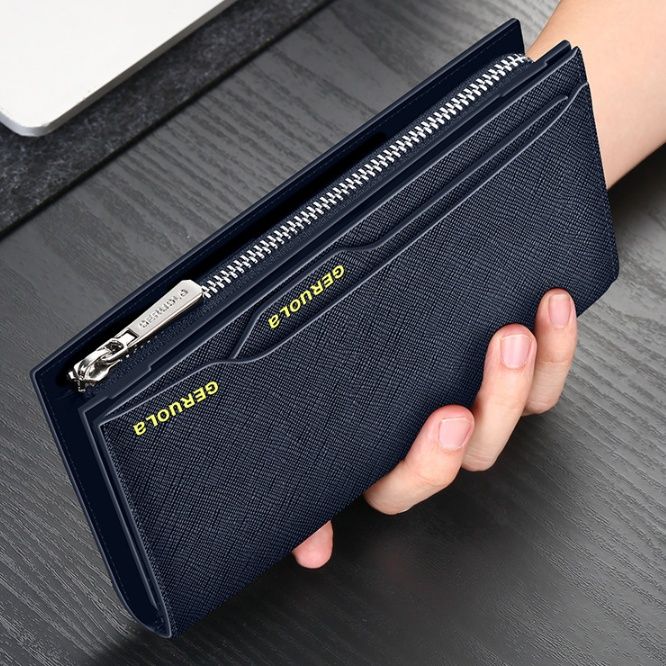 メンズ長財布 多機能型ハンドストラップ財布