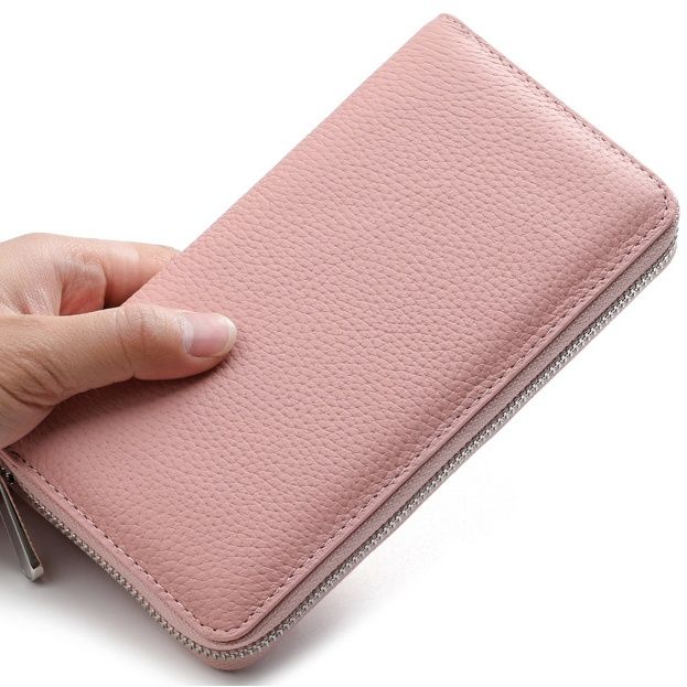 メンズ長財布 牛革型押しラウンド財布