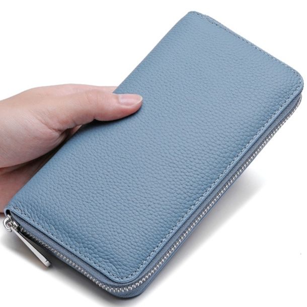 メンズ長財布 牛革型押しラウンド財布