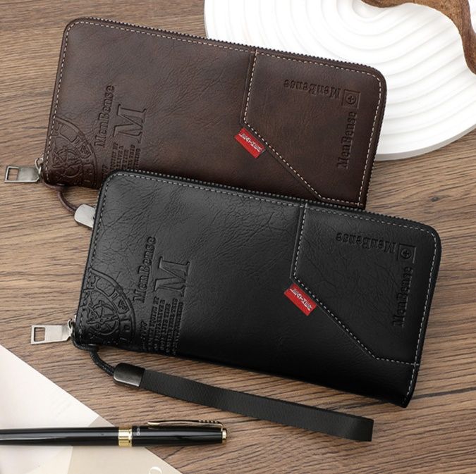メンズ長財布 スマート収納ジッパー長財布
