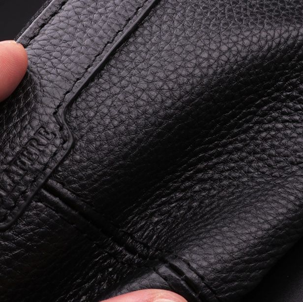 メンズ長財布 ハンドストラップ付き牛革長財布