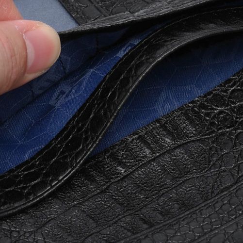 メンズ長財布 型押し牛革 スリム財布