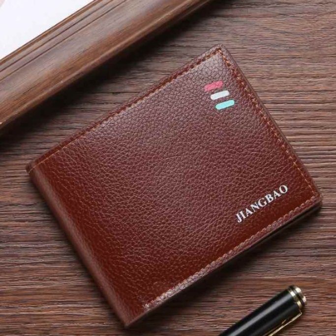 メンズ長財布 シンプル三色ライン二つ折り財布