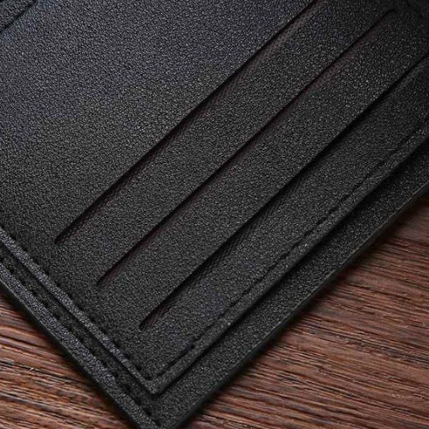 メンズ長財布 シンプル三色ライン二つ折り財布