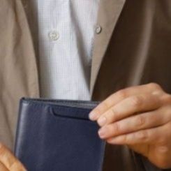 メンズ長財布 極薄スマート本革二つ折り長財布