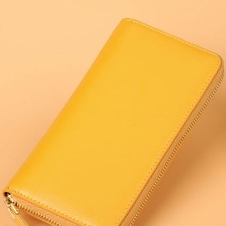 メンズ長財布 本革製ラウンドファスナー薄型長財布