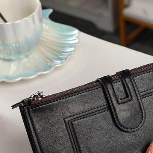 メンズ長財布 薄い 合成皮革 札入れ カード入れ