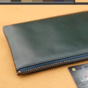 メンズ長財布 本革製薄型ジップ式多機能長財布