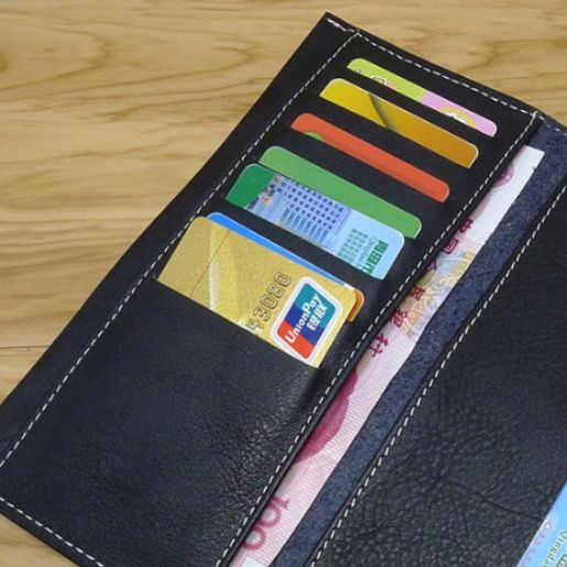 メンズ長財布 本革製スナップボタン式薄型長財布