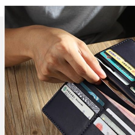 メンズコンパクト長財布 多機能カード収納薄型二つ折り長財布