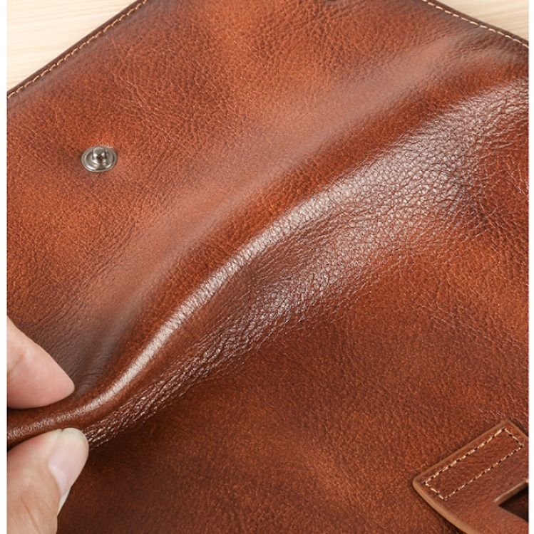 メンズ長財布 本革ベルト留め薄型多機能長財布