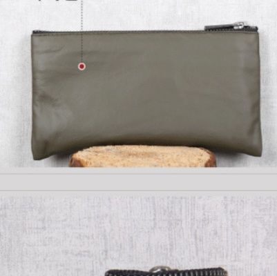 メンズ長財布 本革製ファスナー付きスリム長財布