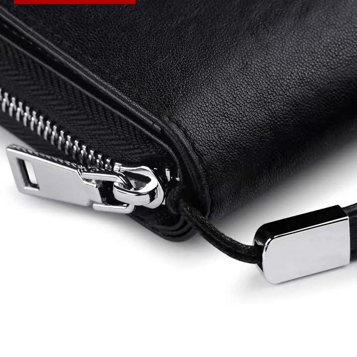 メンズ長財布 動物刺繍デザイン多機能ジッパー長財布