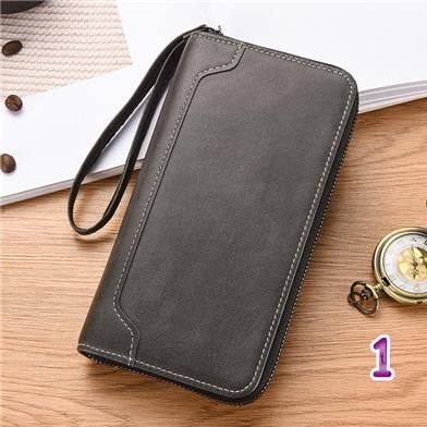 メンズ長財布 コンパクト 手首紐付き 多機能財布 3色展開