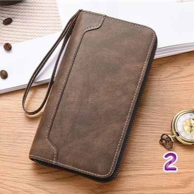 メンズ長財布 コンパクト 手首紐付き 多機能財布 3色展開