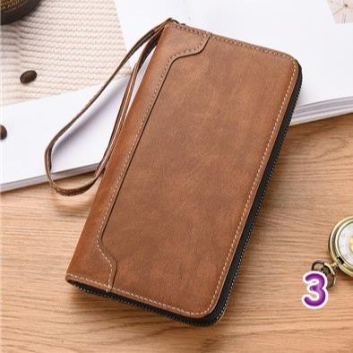 メンズ長財布 コンパクト 手首紐付き 多機能財布 3色展開