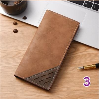 薄いメンズ長財布 二つ折り カード収納 3色展開