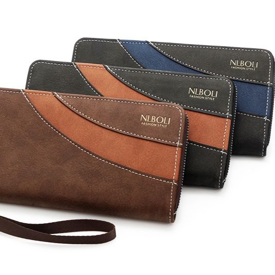 メンズ長財布 多機能ジッパー式収納長財布